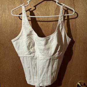 Maeve Cream Corset-Style Bodysuit